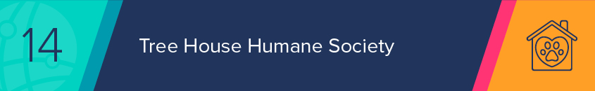 Tree House Humane Society's nonprofit website includes intuitive integrated features.