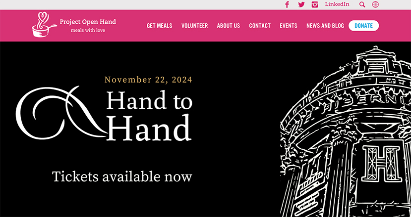 Screenshot of the Project Open Hand website