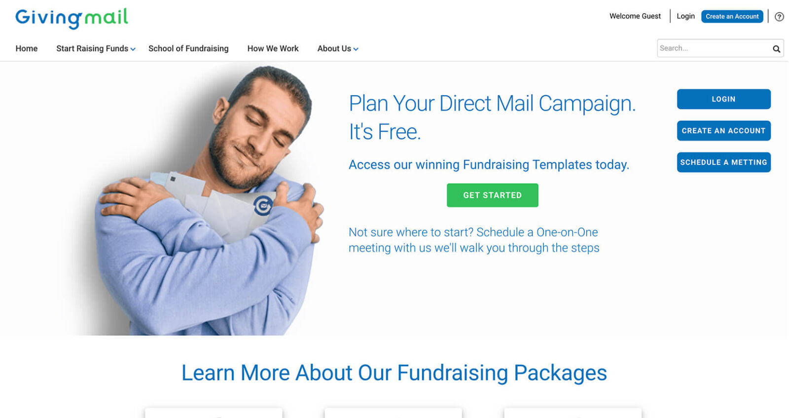 Screenshot of the Giving Mail website