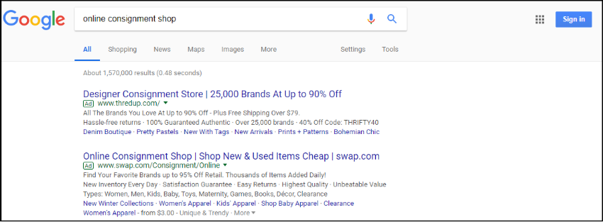 This example shows why you should avoid generic keywords with your Google AdWords for nonprofits ads.